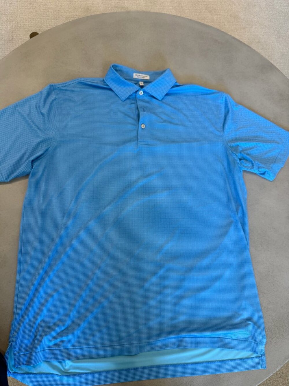Peter Millar Summer Comfort Polo Blue Gingham Size XL EUC